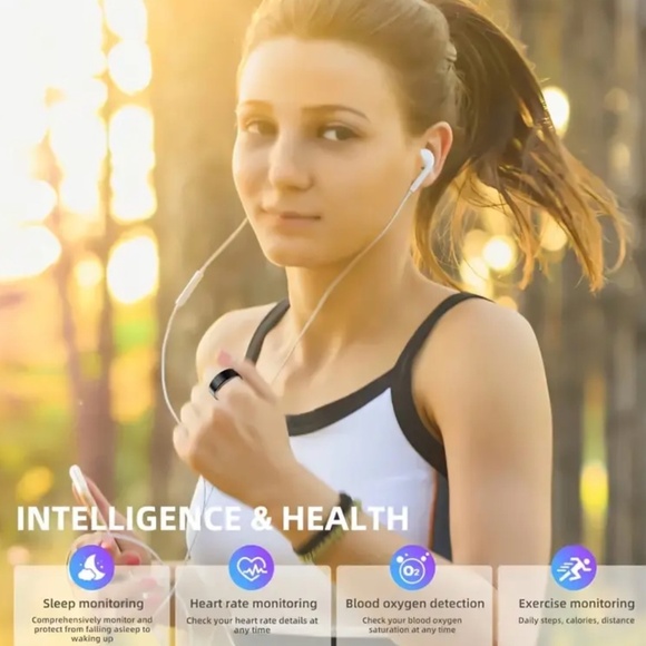 NEW Smart Health Tracker Ring - Silver, Size 7 - Picture 14 of 16